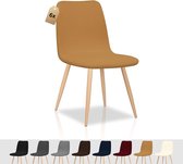 Stretch stoelhoezen 6-delige set, Scandinavisch, universeel, afneembaar, wasbaar, voor keukenstoelen, hotel, banket (kameel, 6 stuks)