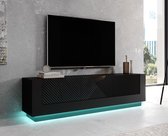 Tiroir meuble - Meuble TV Posada - Zwart - 180 cm