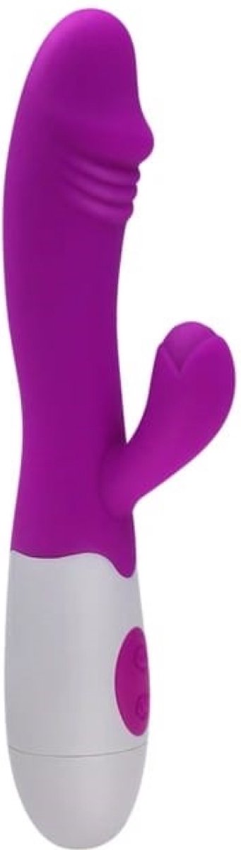 Tarzan Rabbit Vibrator - met 30 standen. Vibrators voor Vrouwen - Discreet & Stil – G-spot & Clitoris Stimulator - Dildo - Erotiek Seksspeeltjes-Toys purple/paars