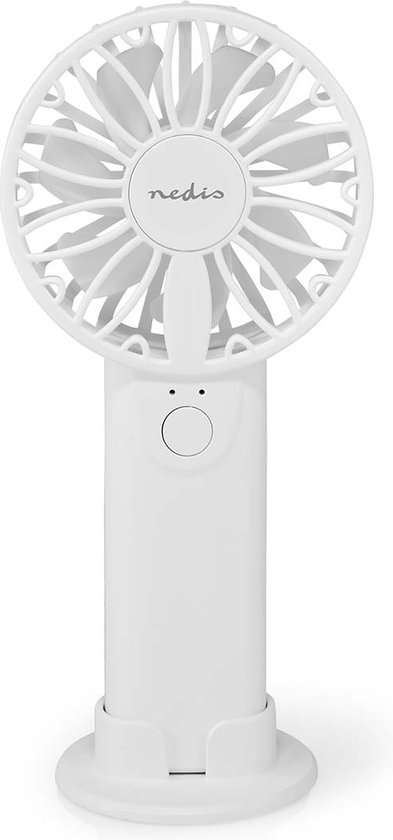 Handventilator 2 snelheden 60 mm klein licht wit draagbaar voor thuis, kantoor, buitengebruik