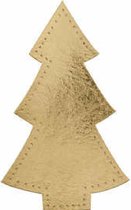 Kerstboom - Goud - H: 18 cm - B: 11 cm - 350 gr - 2x4 stuks