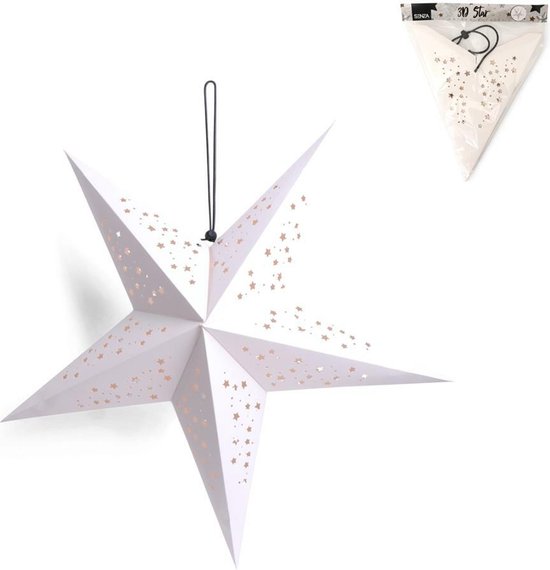 3D XL - Étoile de Noël - Wit - 70 x 29 cm