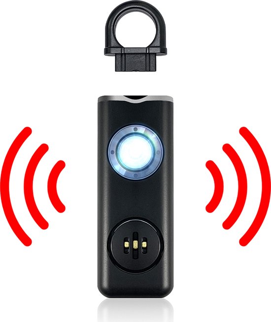 Alarme personnelle 130 dB USB rechargeable avec lampe de poche LED