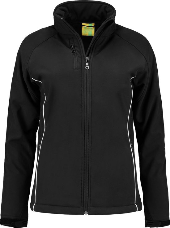 Lemon & Soda Softshell jacket voor dames in de kleur zwart in de maat S.