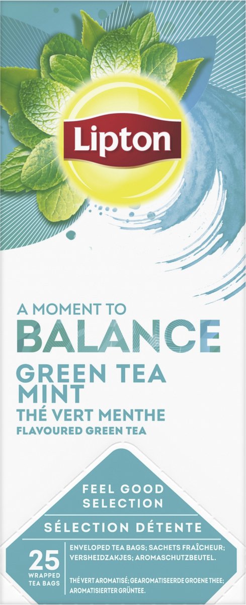 Thee lipton balance green tea mint 25x1.5gr | Pak a 25 stuk | 6 stuks