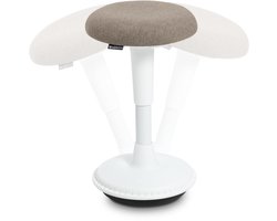 Wobblez® Spine Wiebelkruk - in hoogte verstelbare bureaukruk van 45-65 cm - Pebble zitting Wit frame