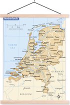Carte marron des Nederland 40x53 cm