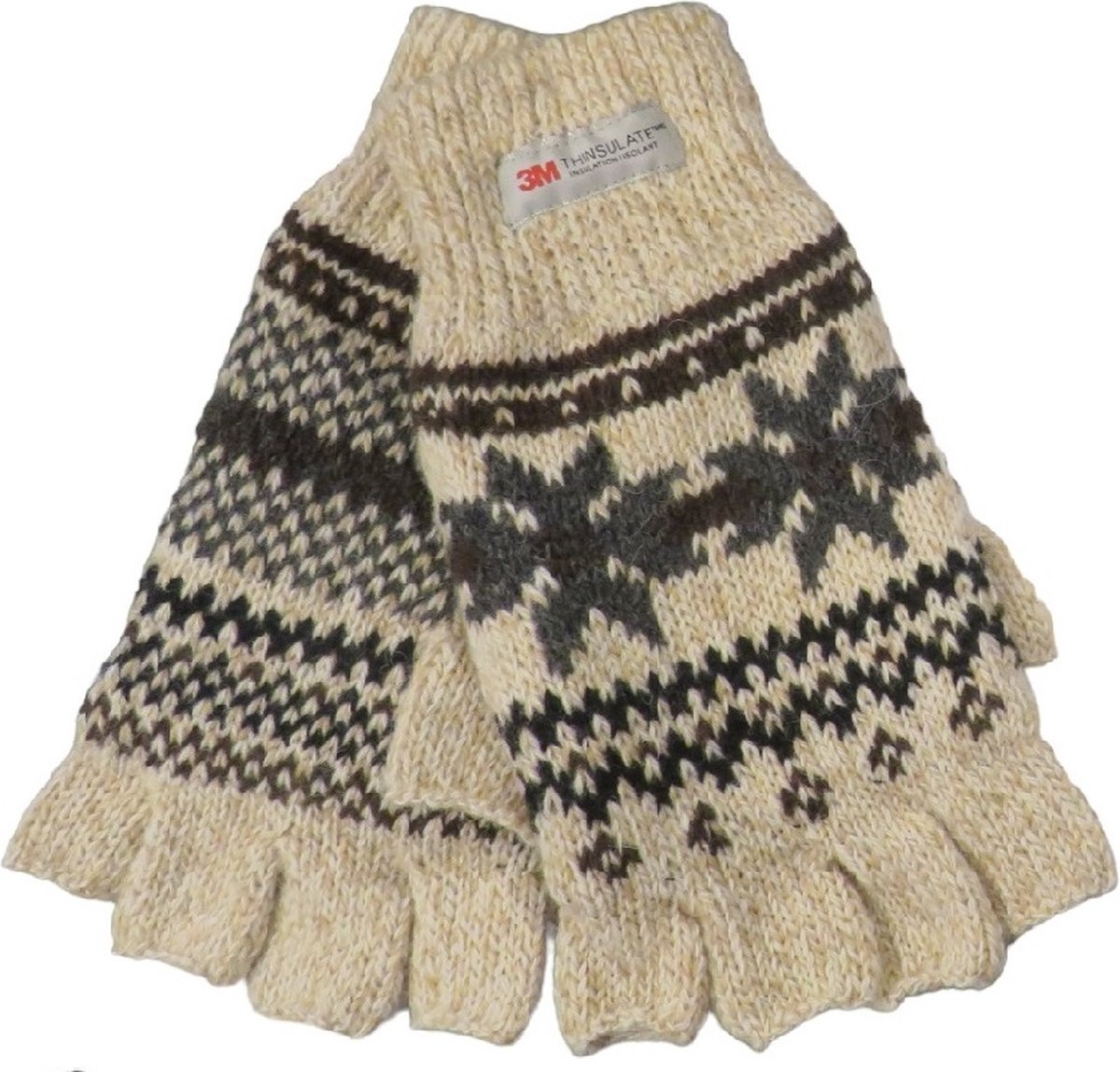 Thinsulate handschoen dames halve vingers - 30% wol