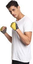 Nivia Men Coral Micro Gym Gloves (Yellow/Grey, Size - Small) | Material - Leather | Weight Lifting Gloves | Exercise Gloves | Fingerless Grip Gloves | Fitness Gloves | Waterproof Gloves