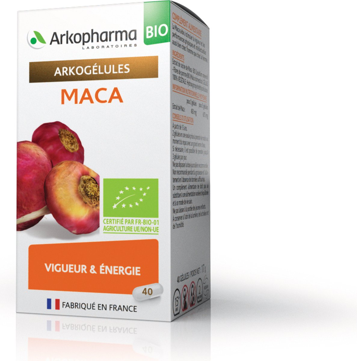 Goedkoopste Arkopharma - Maca Bio om de Kracht en Lichamelijke en Intellectuele Prestaties te Stimuleren - 40 Capsules 20 Dagen