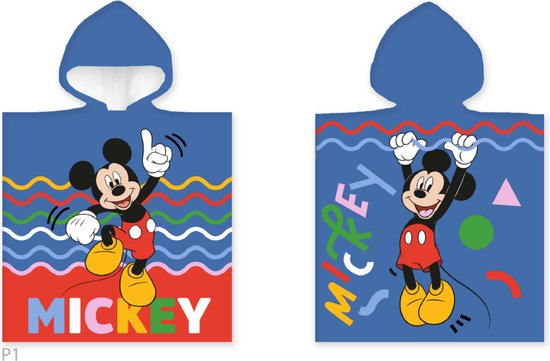 Poncho Mickey Mouse, serviette de bain en Katoen 55x110cm