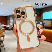 Clear Magnetic Magsafe Lens Protection Case - iPhone 14 Pro Max - Goud