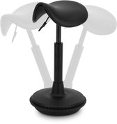 Wobblez® Zadelkruk - Ergonomische Bureaustoel voor Bureaus met een hoogte 60-80 cm - Wiebelkruk in hoogte verstelbaar van 43-63 cm - Zwarte zadelkruk met Zwarte zitting