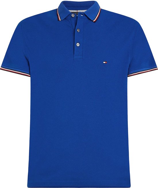 Tommy Hilfiger - Polo SS Rwb Tipped Slim Polo pour homme - Blauw - Taille XXL