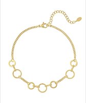 Trendy enkelbandje gold plated | Schakel enkelbandje
