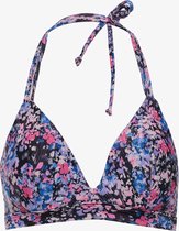 Osaga dames halter bikinitop bloemenprint - Paars - Maat XXL