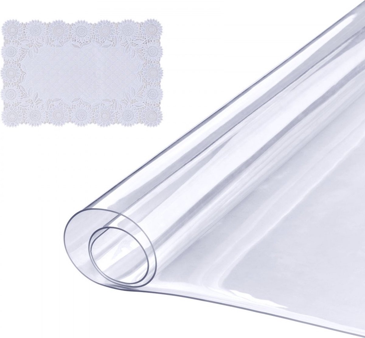 tafelfolie tafelbescherming transparant 1,5 mm dikte, tafelbeschermingsfolie PVC 460 x 1232 mm rechthoekig tafelkleed tafelfolie wasbaar slijtvast hittebestendig watervast tafelbeschermingsfolie