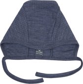 Smallstuff Laine mérinos - Chapeau nœud en laine avec ficelles - Laine bleu Denim - 44, 48, 56 et 62/ 68 - Danish Design