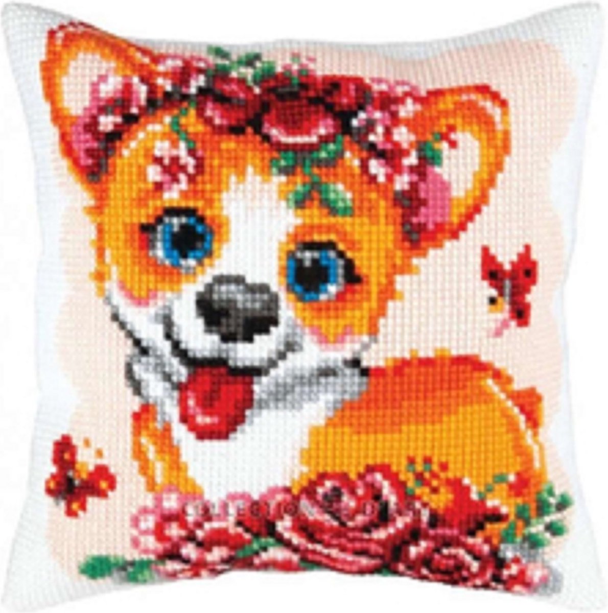Kussenpakket Borduren - Corgi Puppy - Orchidea