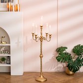 88cm Gouden Kandelaars - Metalen Kaarsenstandaard Houders voor Kersttafel Centerpieces Vintage 5 Takken Kaarsenhouder voor Eettafel Bruiloft Feest Verjaardag