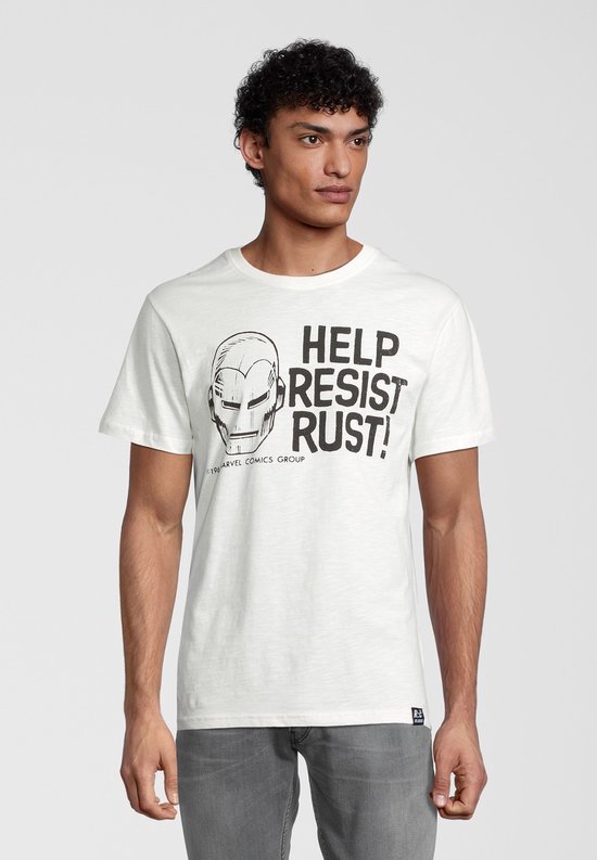 Recovered Marvel Help Resist Rust Ecru T-Shirt