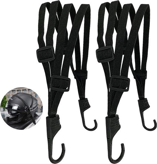 Filet à Bagages Vélo/moto 2 Pièces – Élastique 40x40cm Avec Crochets | Pour Panier, Casque, Valise, Kayak, VTT | Noir Et Rouge