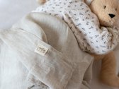 Linnen label - Duurzaam 100% Europees gewassen baby multidoek - 120x120cm - Fijn zand