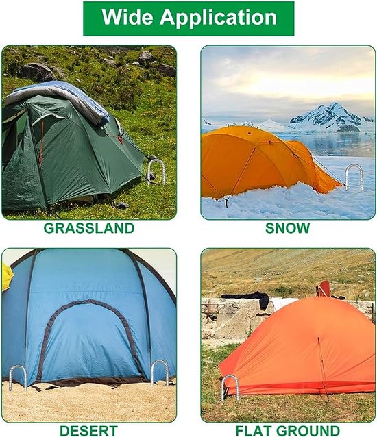 Stormharing Grondpen - 6 Stuks - XL - Ø12mm x 380mm / 40mm - 450 Gram - Gegalvaniseerde Afwerking Stalen Staaf - Tentharing - Gebogen - Grondanker van Storm — afbeelding 2