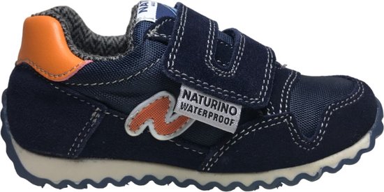 Naturino Waterproof - Sammy - Mt 20 - velcro orange logo warme sportieve lederen sneakers - navy