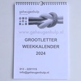 GROOTLETTER weekkalender- 2024- A4 formaat. Duidelijk en overzichtelijk op extra dik papier- Past door de brievenbus