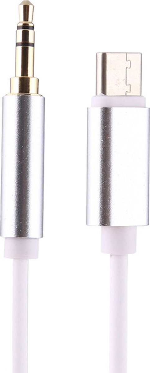 USB-C naar Aux 3.5 mm (male) adapter kabel - 1 meter - Wit - Provium
