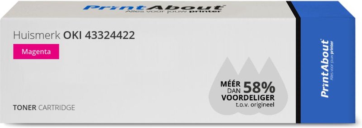 PrintAbout Huismerk OKI 43324422 Toner Magenta