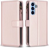 9 Pas - Portemonnee Etui Hoes geschikt voor Samsung Galaxy A54 - Roze