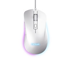Trust GXT 924W Ybar+ - Gaming Muis - Bedraad - 25.600 DPI - RGB Verlichting - Wit