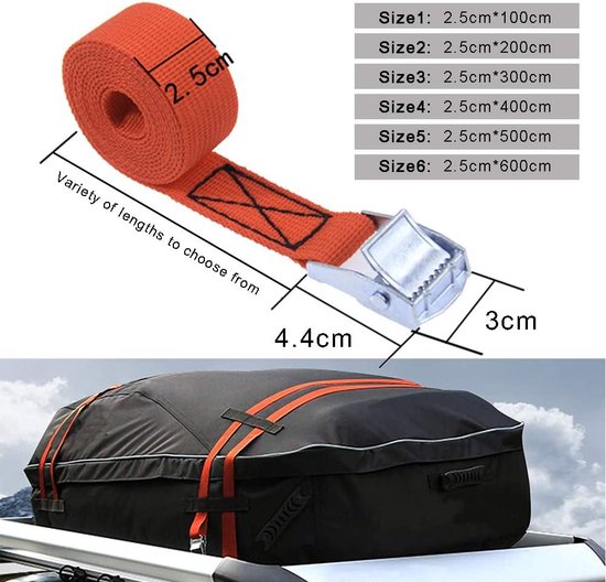 Sangles D'arrimage 1M × 2,5 Cm - 10 Pièces Sangles à Cliquet Avec Boucle à Came En Alliage