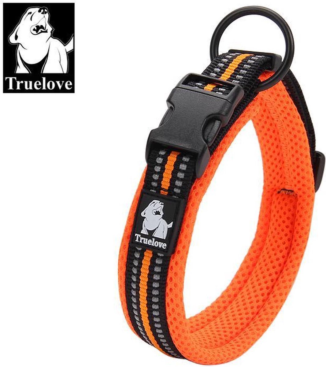Truelove halsband - Halsband - Honden halsband - Halsband voor honden- Oranje L hals 45-50 CM - Truelove