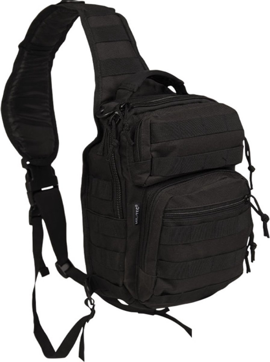 BLACK ONE STRAP ASSAULT PACK SMALL BACKPACK SLINGBAG