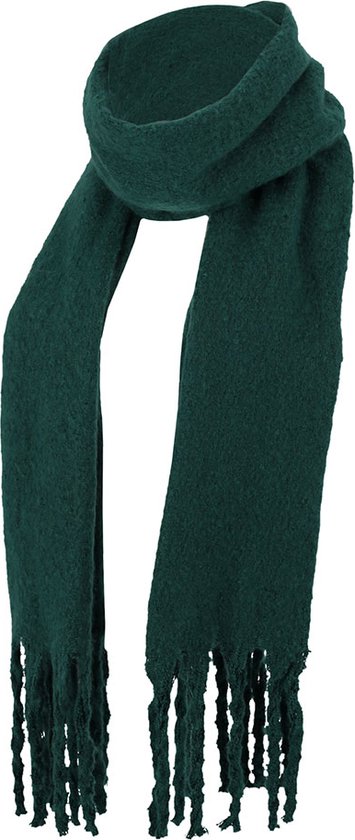 Sarlini Langwerpige Sjaal met Franjes Donker Groen