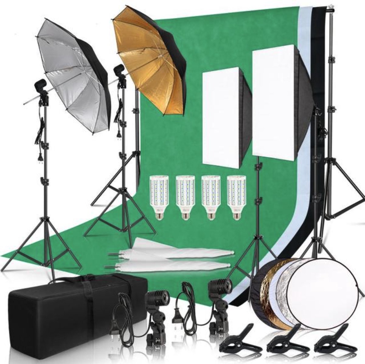 Set de studio photo ComfyCribs, Écran vert, 4 couleurs de fond, Écran