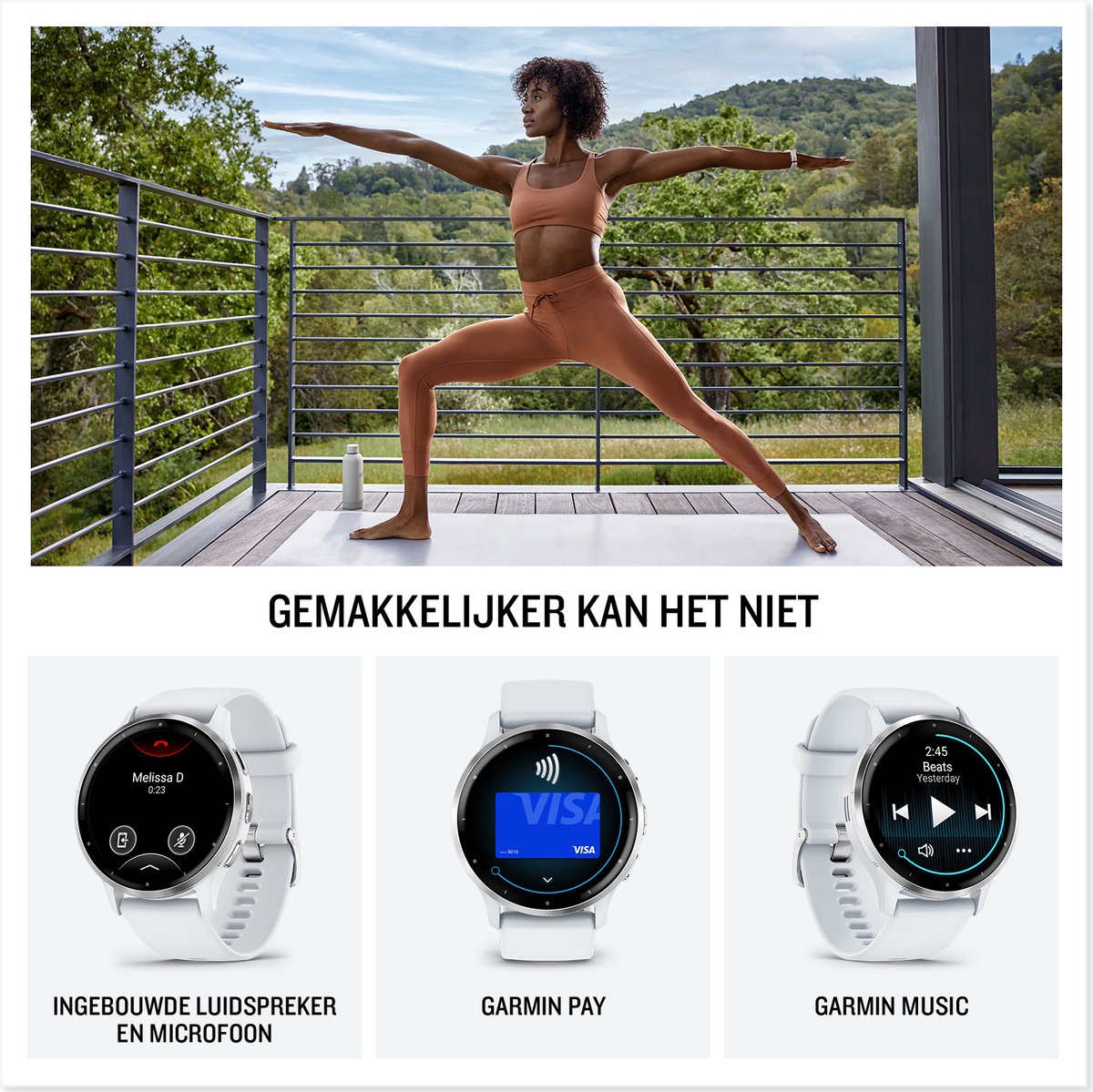 Garmin Venu 3s Smartwatch met AMOLED-Scherm 41 mm Pebble - afbeelding 2