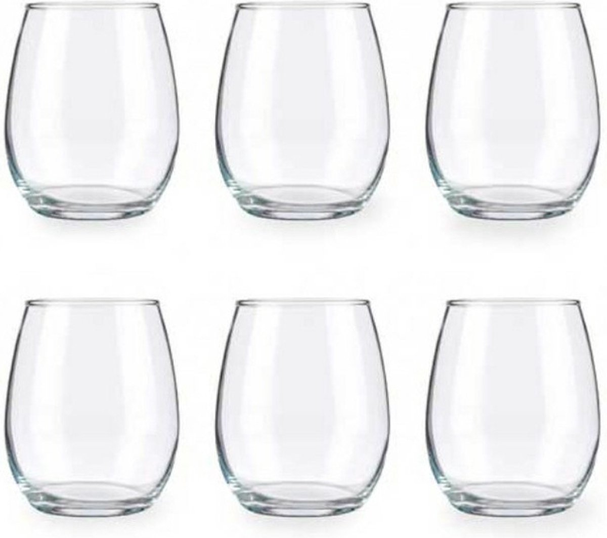 Pasabahce Drinkglazen Tumblers - luxe glas - 6x stuks - 350 ml - waterglazen