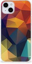 Siliconen Back Cover Geschikt voor iPhone 15 Doorzichtig Hoesje Polygon Color