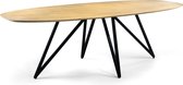 Nordic Design - Table à manger - acacia - naturel - ovale - 240x110 cm - pied papillon - acier - noir