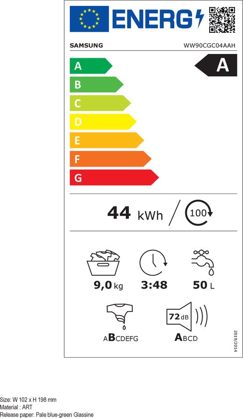 Samsung WW90CGC04AAHEN - Ecobubble - 5000 serie - Wasmachine - 10% zuiniger dan energielabel A