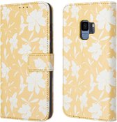 iMoshion Hoesje Geschikt voor Samsung Galaxy S9 Hoesje Met Pasjeshouder - iMoshion Design Bookcase smartphone - Geel / Yellow Flowers