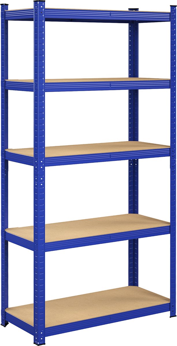 Stellingkast - Stellingrek - Opbergrek - Metaal - 600 kg draagkracht - Verstelbaar - 200 x 100 x 50 cm - Blauw