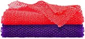 Lot de 2 filets exfoliants en maille africaine pour le corps, éponge en maille africaine pour bain, douche Bain , lave-dos, peau plus lisse pour un usage quotidien (violet, rose)