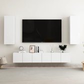 The Living Store TV-meubel - Stereokast - 60 x 30 x 30 cm - Hoogglans wit