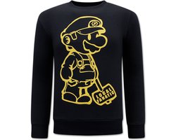 Cartoon Design Heren Sweater - Zwart