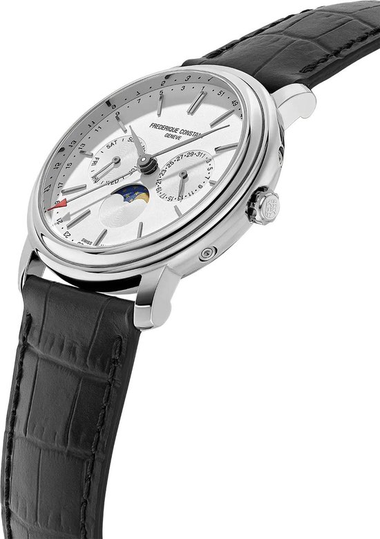 Frédérique Constant Classics Index Business Timer FC-270SW4P26 Horloge - Leer - Zwart - Ø 40 mm